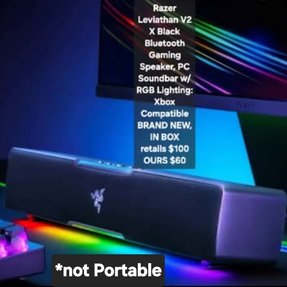 Razer Leviathan V2 X Bluetooth Gaming Speaker w/ RGB Lighting (not portable)